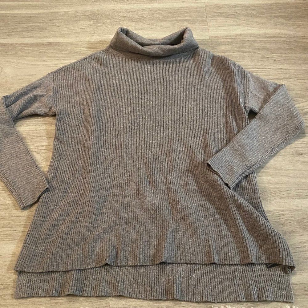 Devotion By Cyrus Womens Gray Cowl Neck Ribbed Hi Low Pullover Sweater Sz Small
